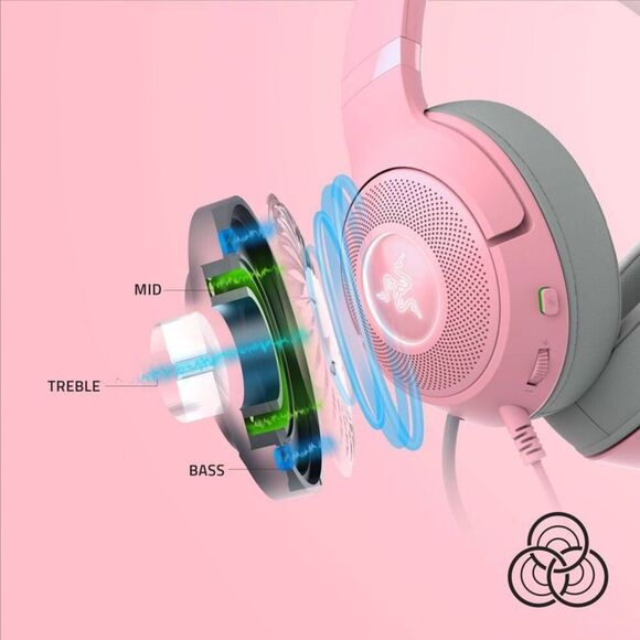 Razer -  Kraken Kitty V2 USB Headset with RGB Kitty E Pink - Picture 4 of 8